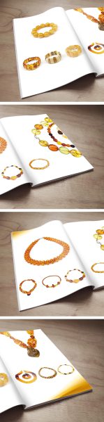 3d Amber folder produktowy z biżuterią z bursztynu