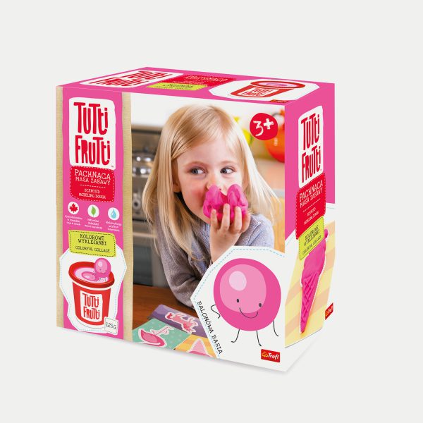 Projekt opakowania pachnącej plastoliny z serii tutti frutti dla Trefla - producenta zabawek